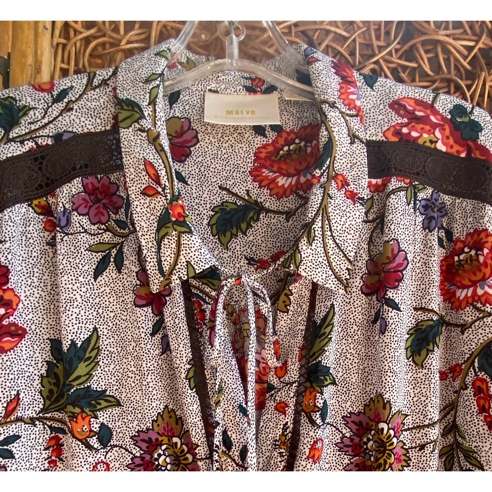 Anthropology Floral Blouse Top Size 14 Women’s New Condition Beautiful - Picture 12 of 15